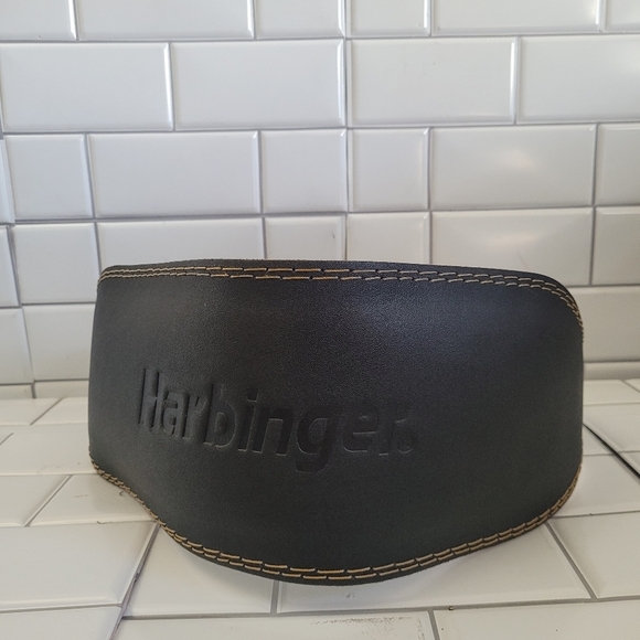 HARBINGER Padded Leather Contoured Weightlifting Belt with Suede Lining and Stee - Picture 1 of 7